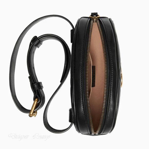 NEW GUCCI GG Marmont Matelasse Chevron Heart Black Leather Belt Bag Sz 85 cm - Picture 13 of 16